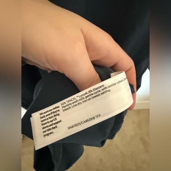 Eileen Fisher Stretch Jersey Knit Jewel Tone Neck Dress Blue Green Size Small - Picture 8 of 9